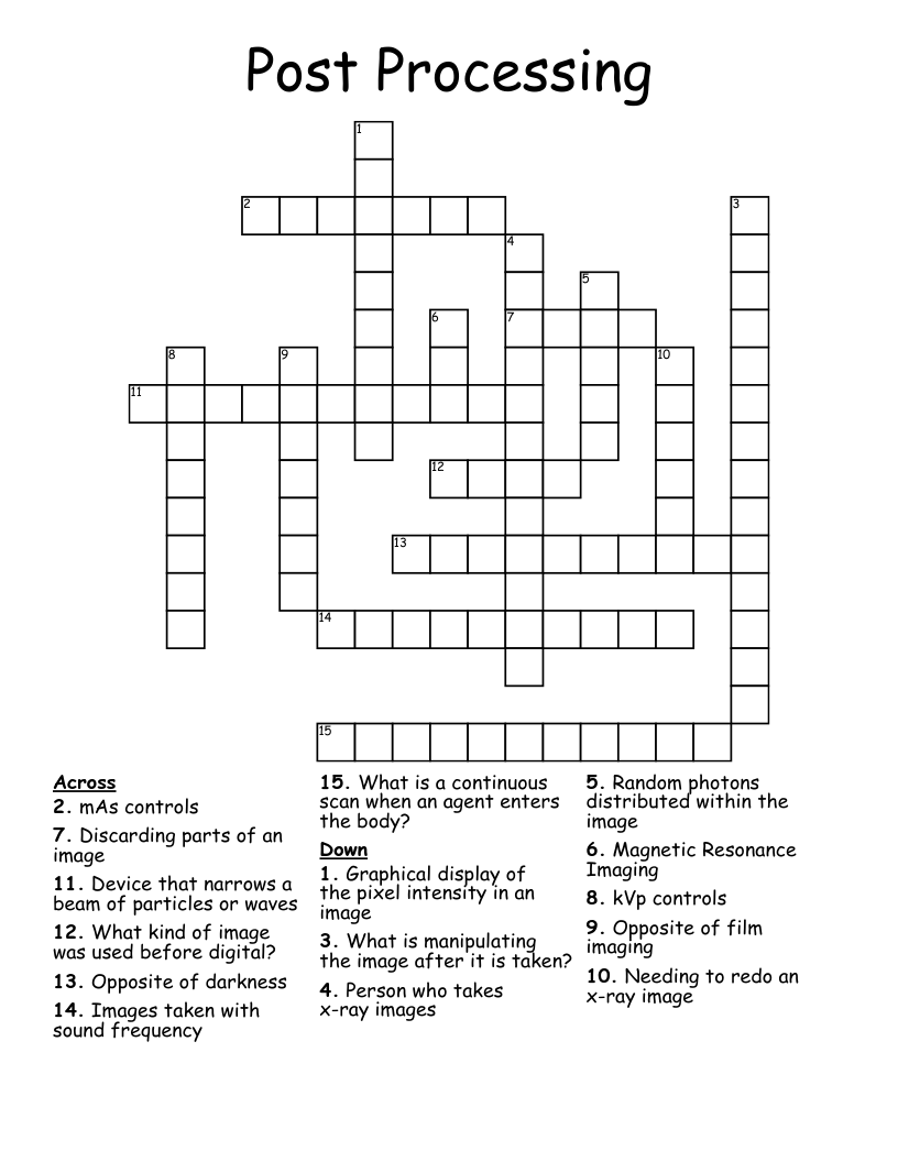 Post Processing Crossword