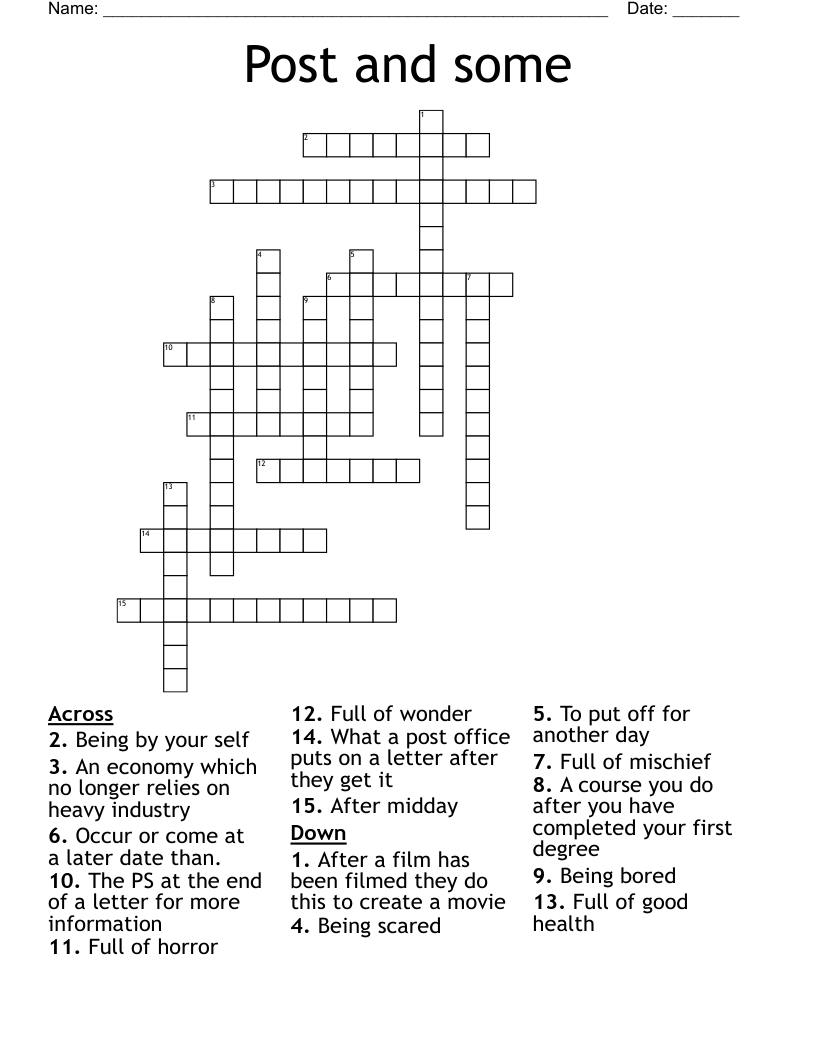 Post and some Crossword