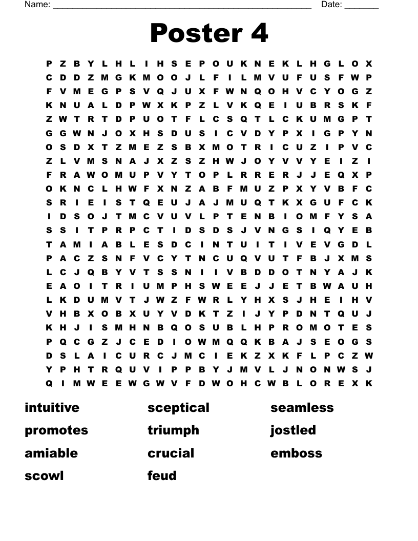 Poster 4 Word Search