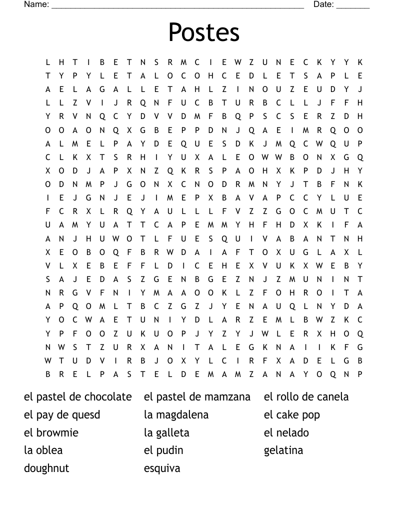 Postes  Word Search