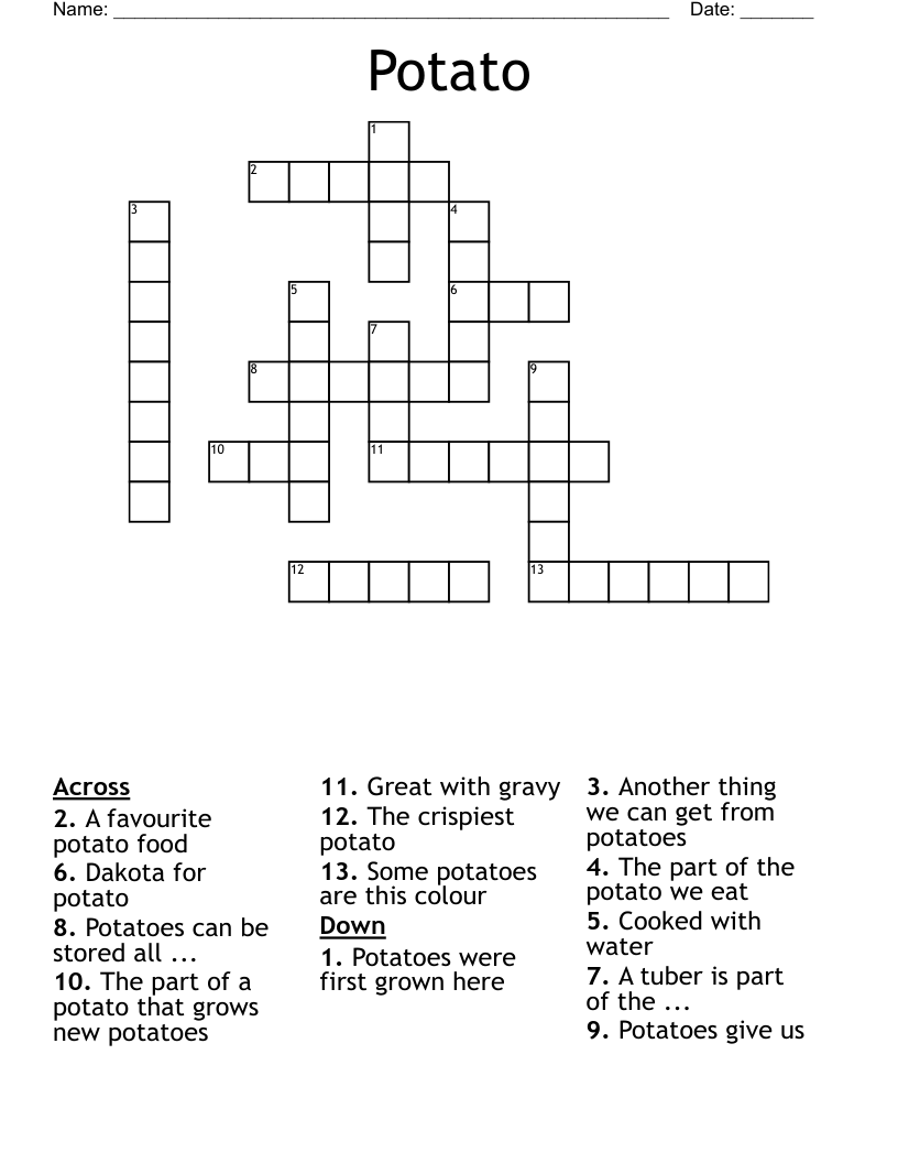 Potato Crossword