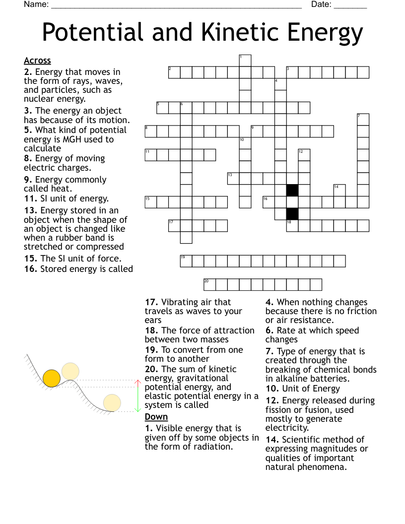 Potential and Kinetic Energy Crossword