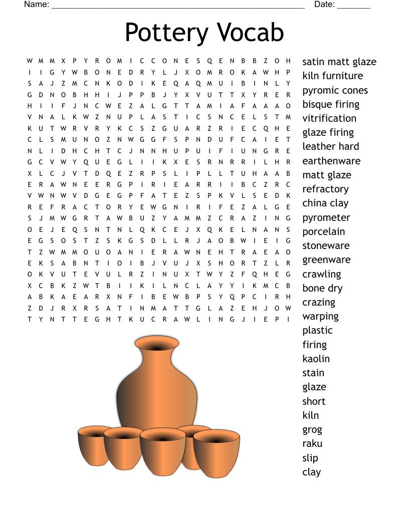 Pottery Vocab  Word Search
