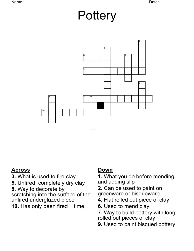 Pottery  Crossword