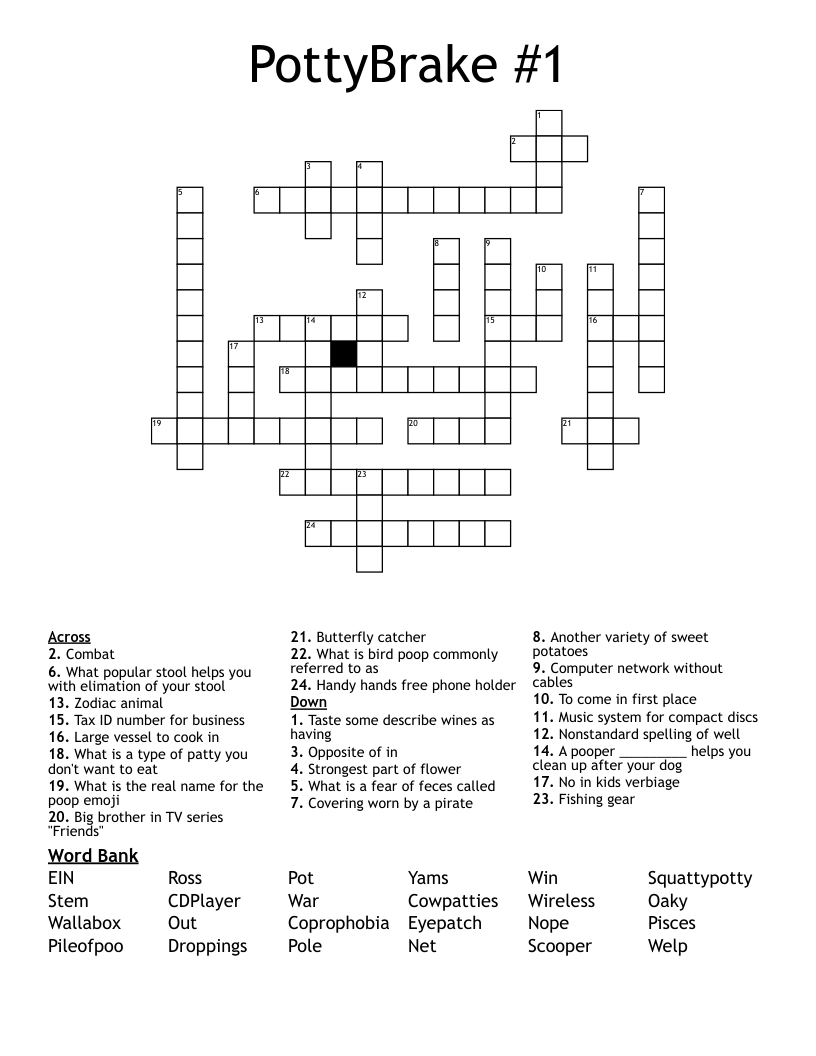 PottyBrake #1 Crossword