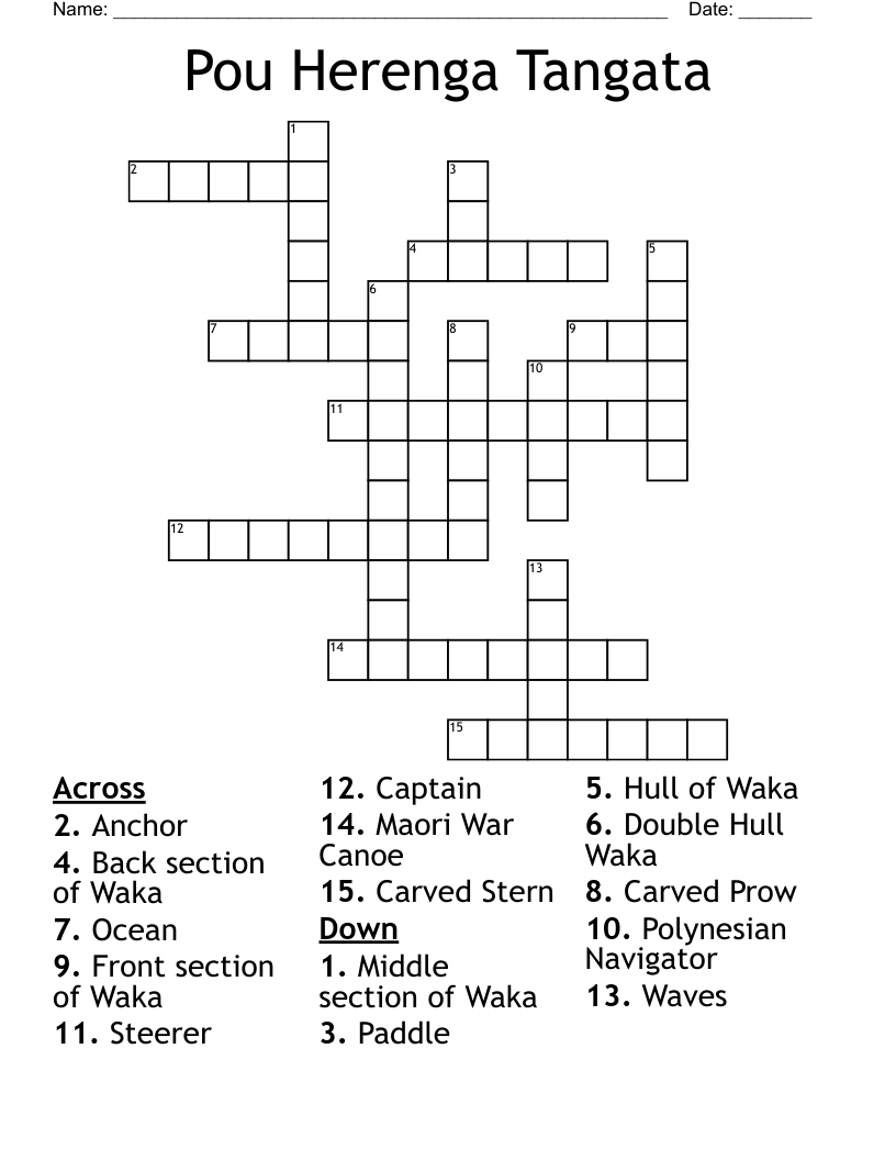 Pou Herenga Tangata Crossword