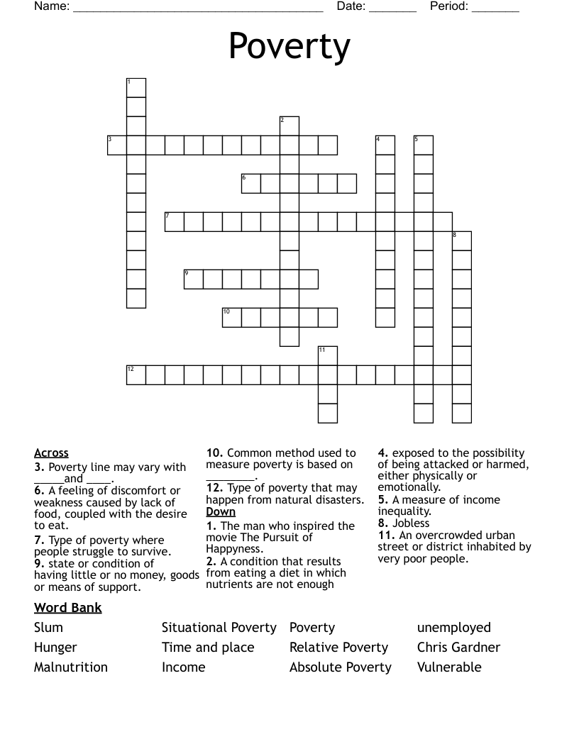 Poverty Crossword