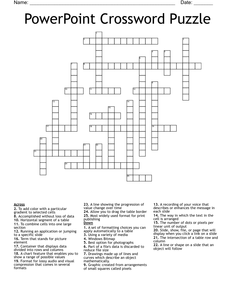 PowerPoint Crossword Puzzle