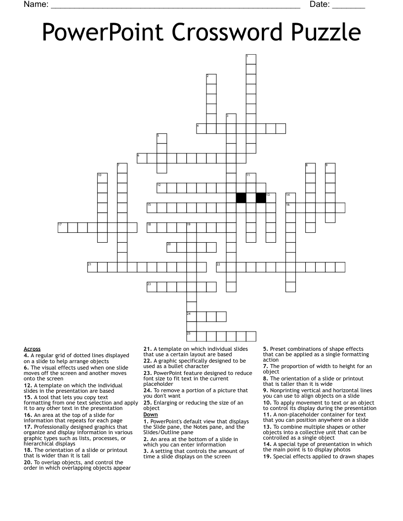 PowerPoint Crossword Puzzle