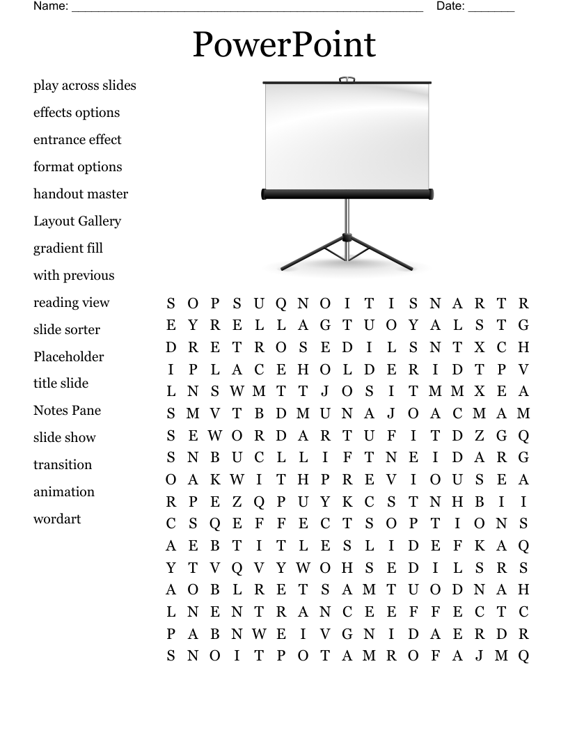 PowerPoint  Word Search