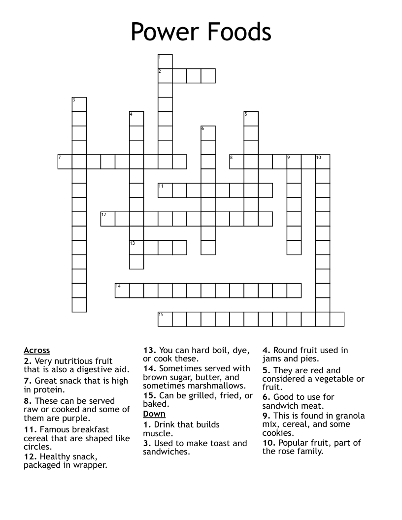 Power Foods Crossword