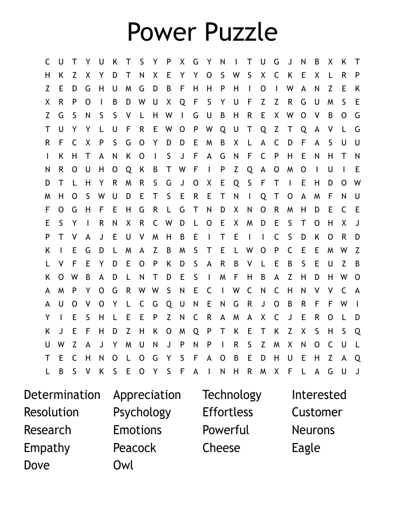 Power Puzzle Word Search