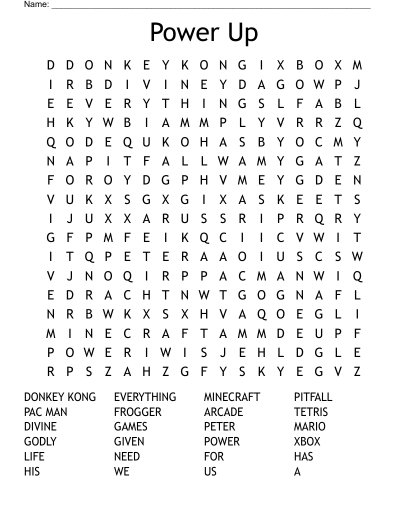 Power Up Word Search