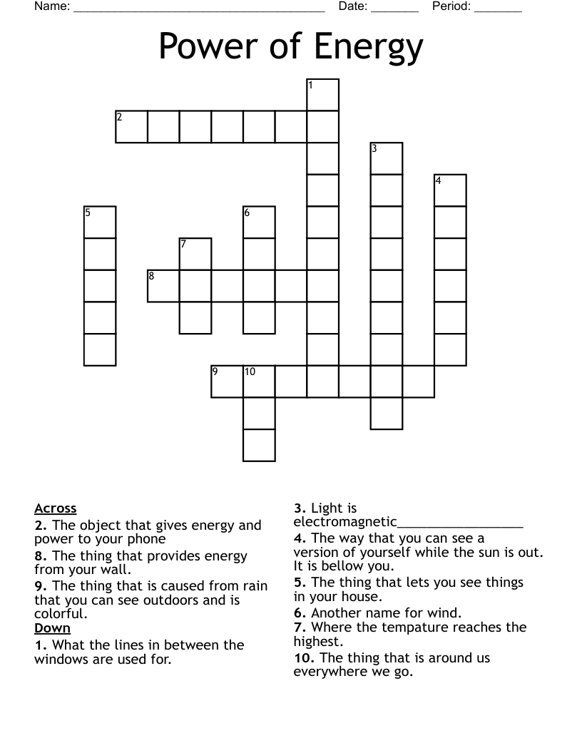 Power of Energy Crossword