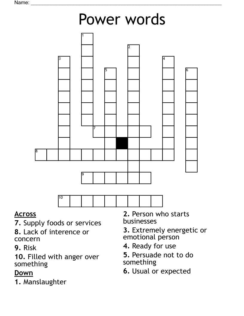 Power words Crossword