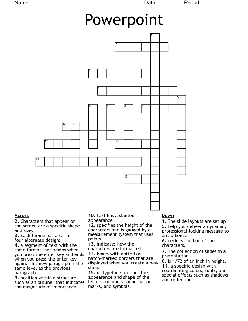 Powerpoint Crossword
