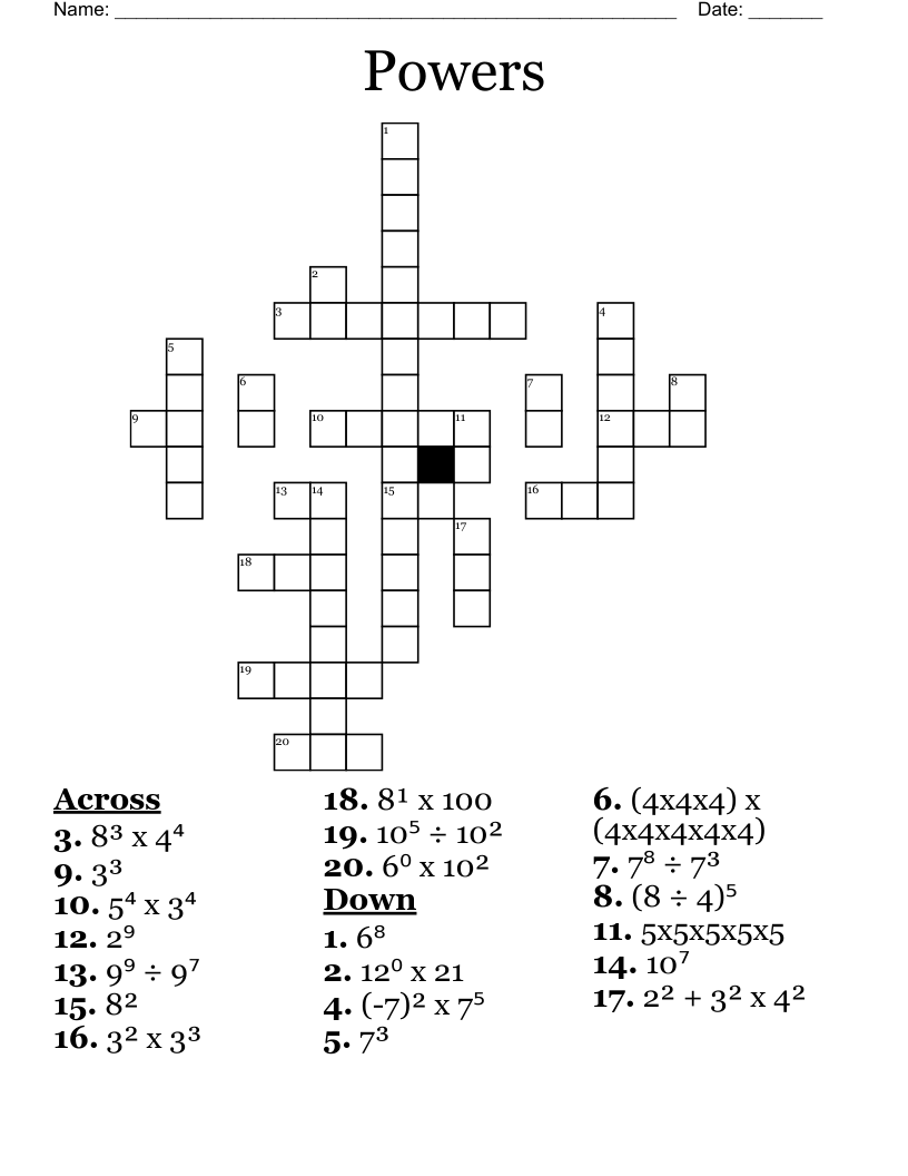 Powers Crossword