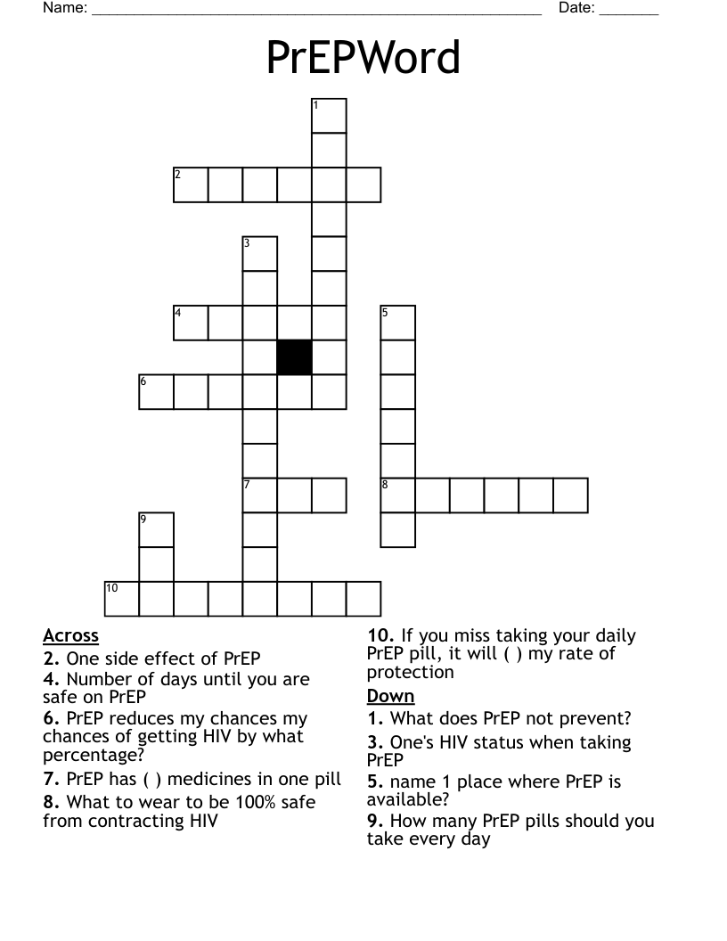 PrEPWord Crossword