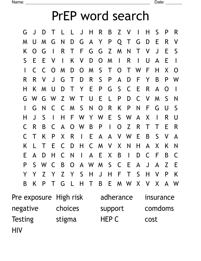 PrEP word search