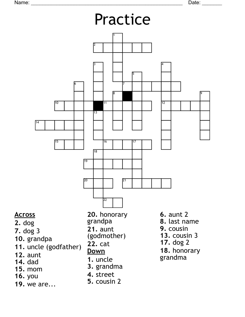 Practice Crossword