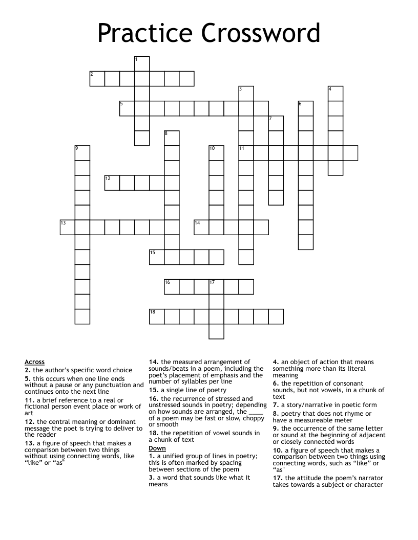 Practice Crossword