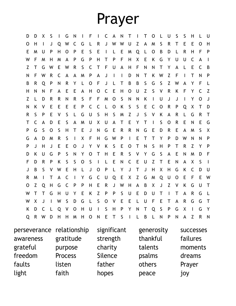 Prayer Word Search