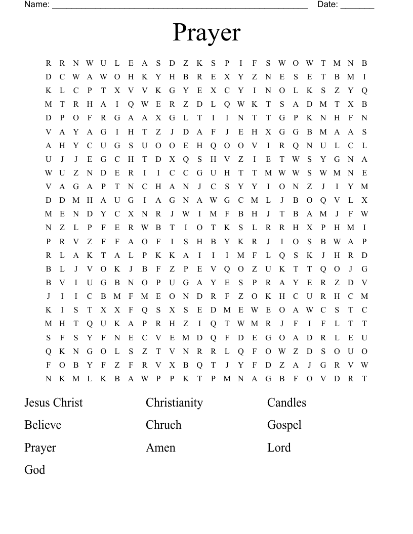 Prayer Word Search