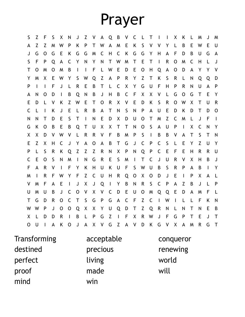 Prayer Word Search