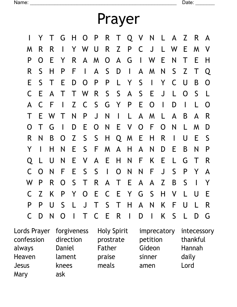 Prayer Word Search