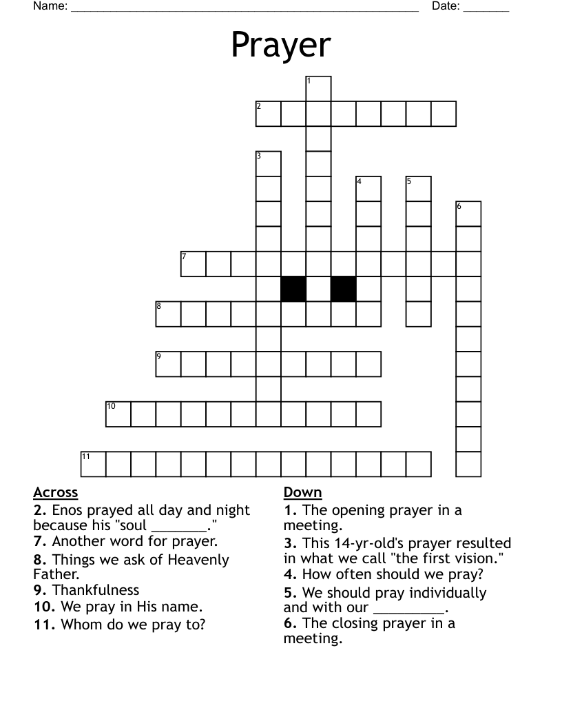 Prayer Crossword