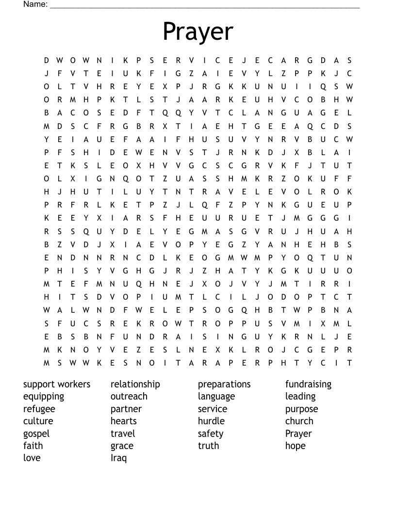 Prayer Word Search