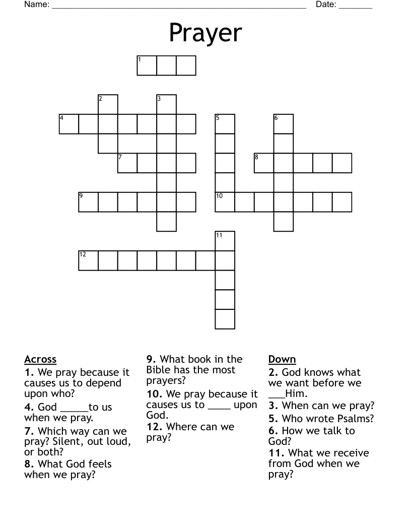 Prayer Crossword