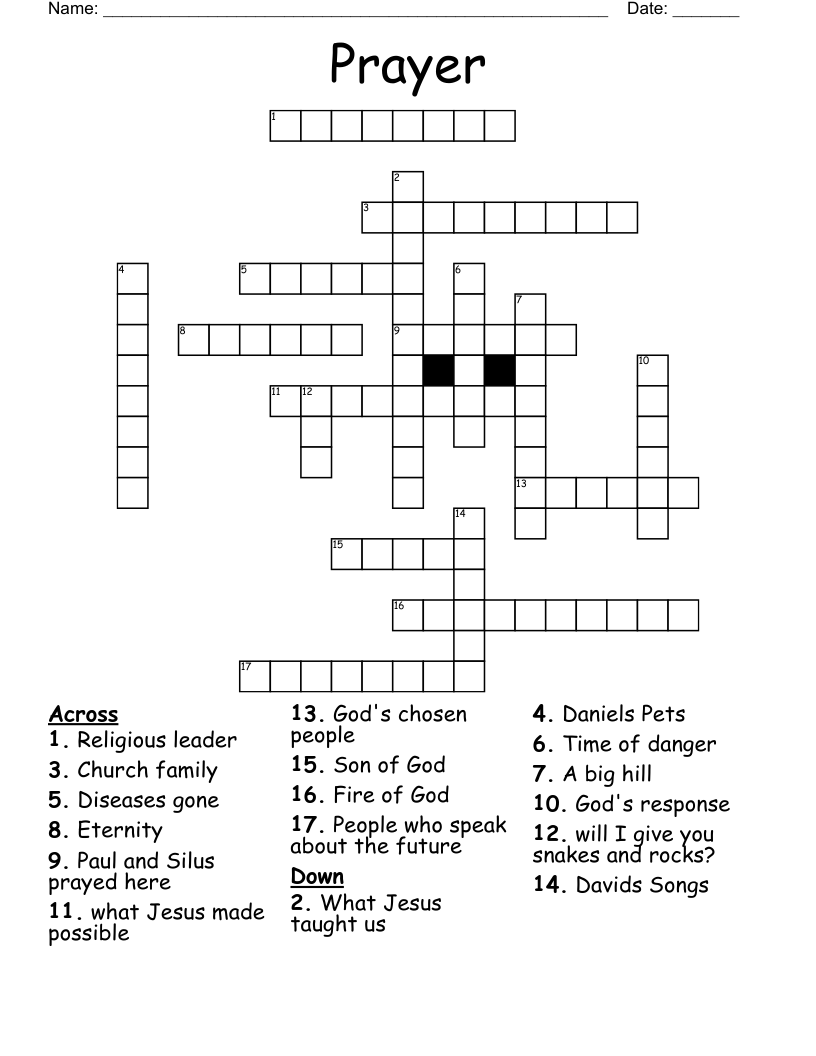 Prayer Crossword