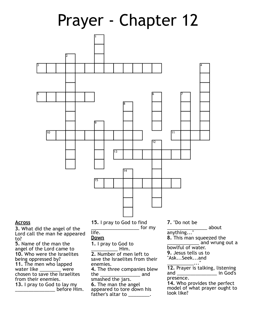 Prayer - Chapter 12 Crossword
