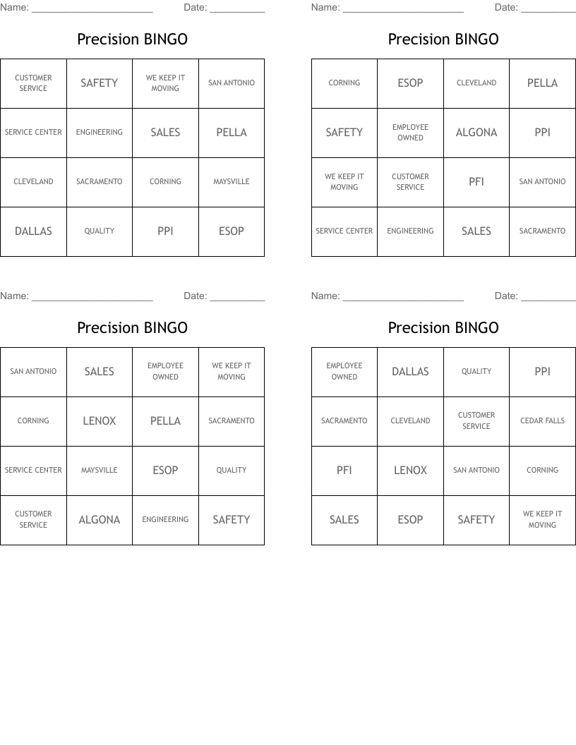 Precision BINGO