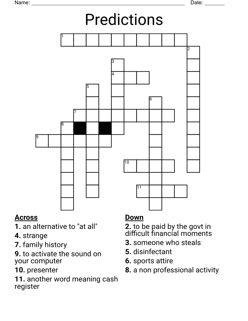 Predictions Crossword