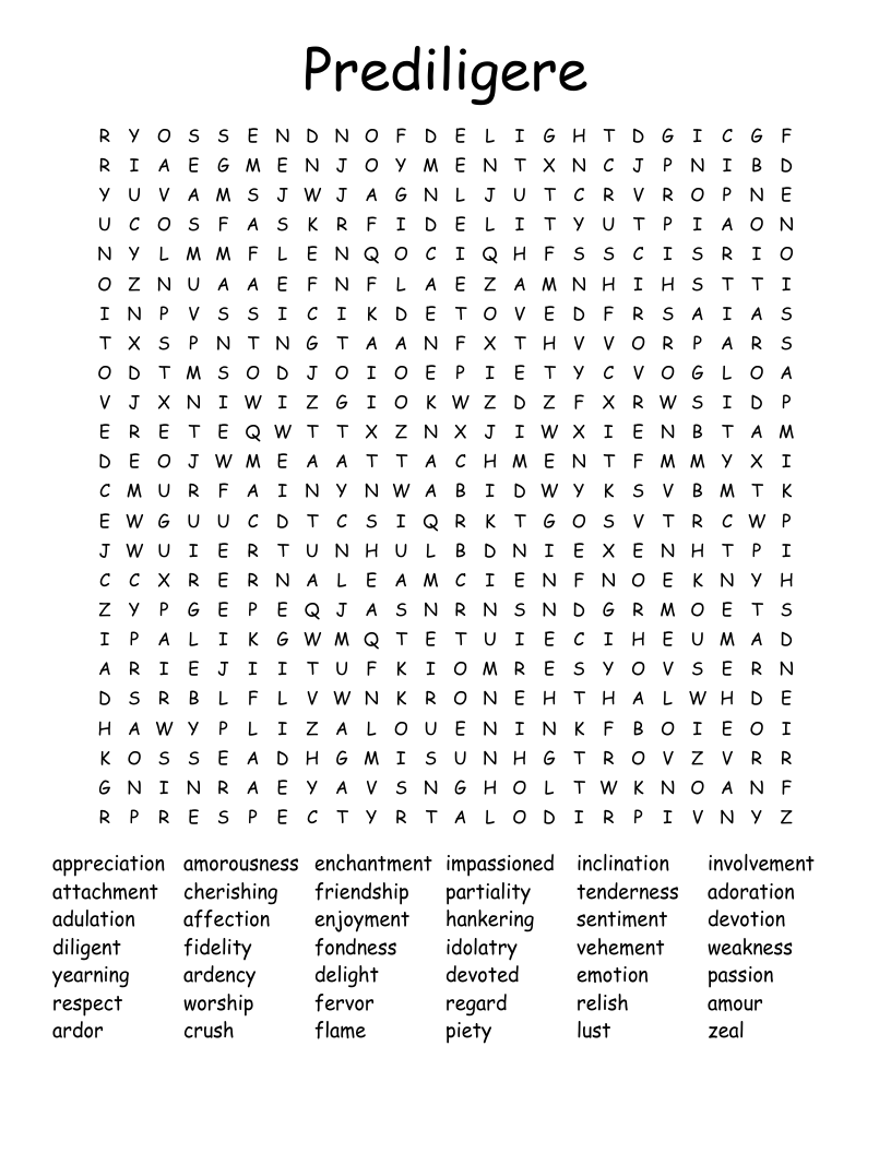 Prediligere Word Search