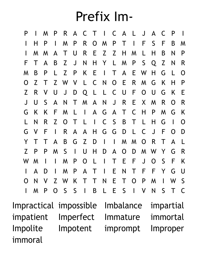 Prefix Im-  Word Search