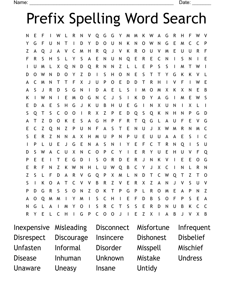 Prefix Spelling Word Search