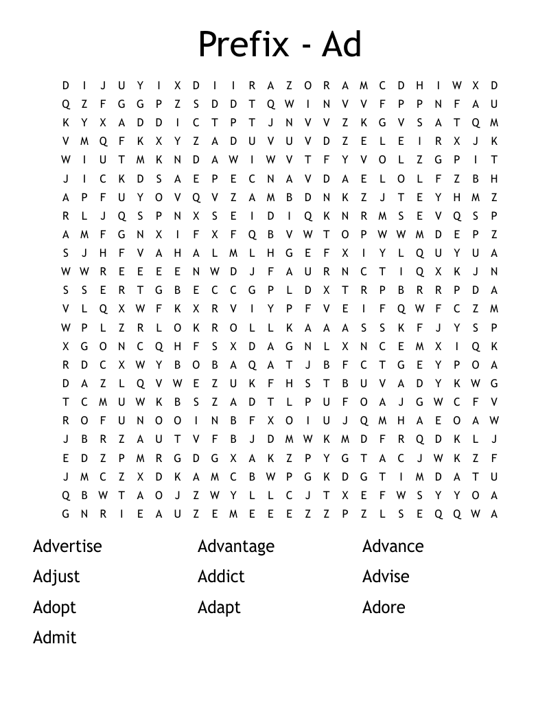 Prefix - Ad Word Search