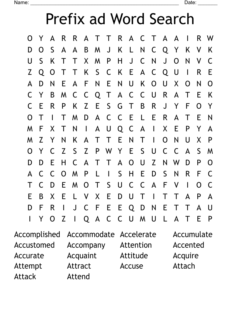Prefix ad Word Search