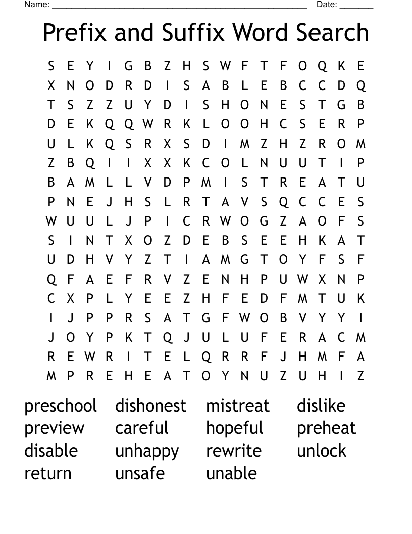 Prefix and Suffix Word Search