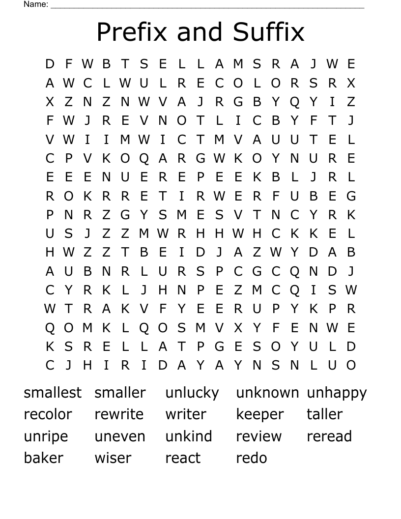 Prefix and Suffix  Word Search