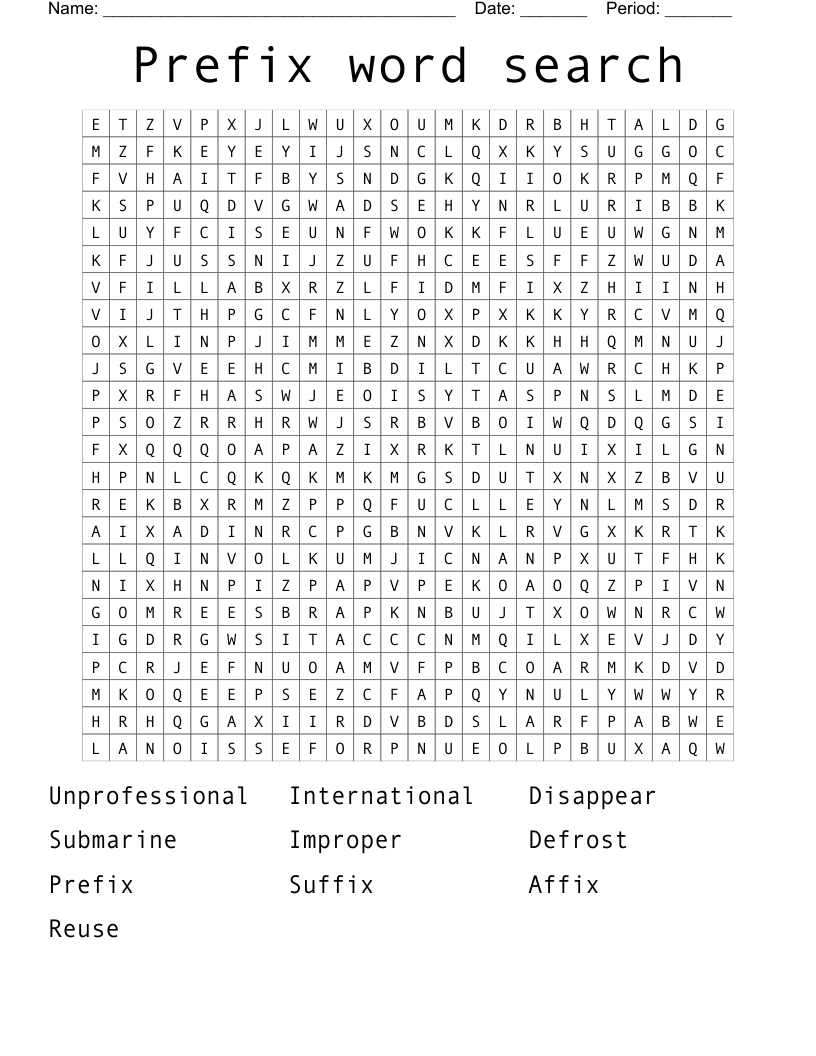 Prefix word search
