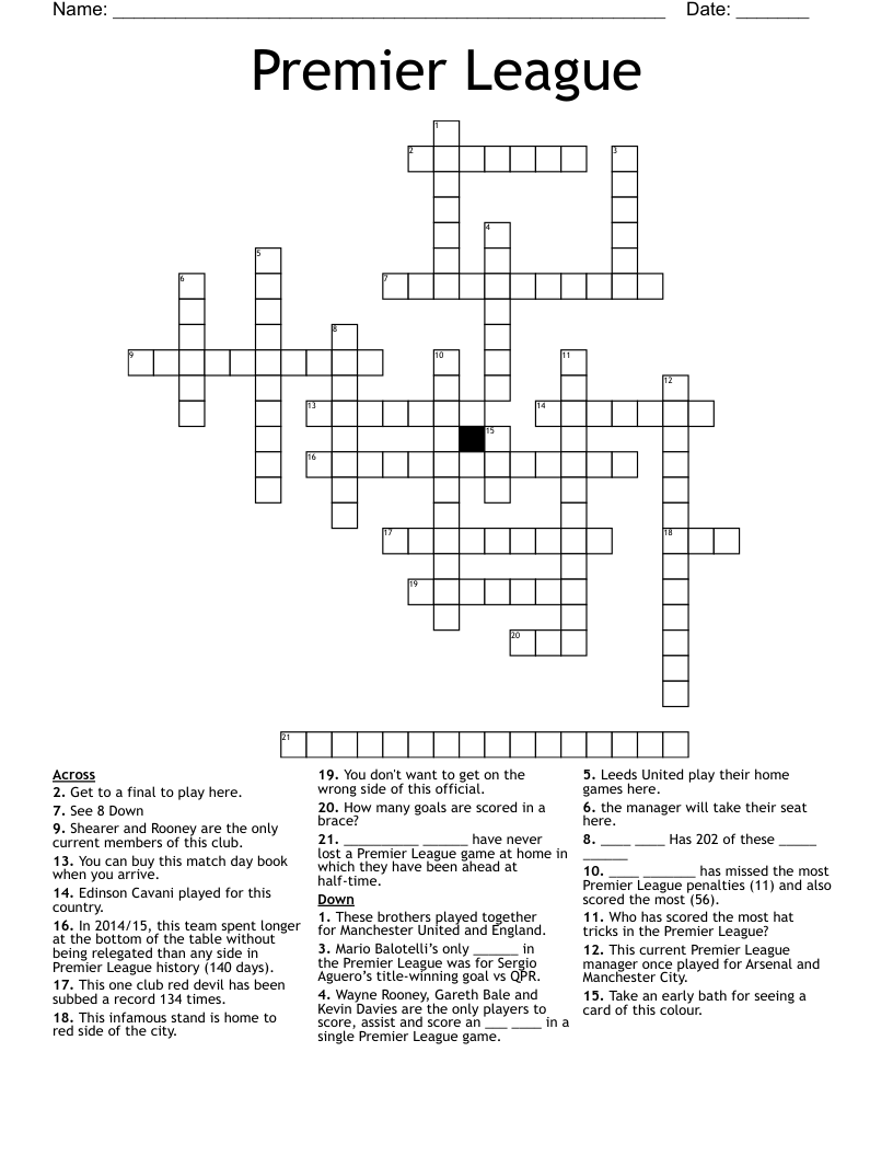 Premier League Crossword