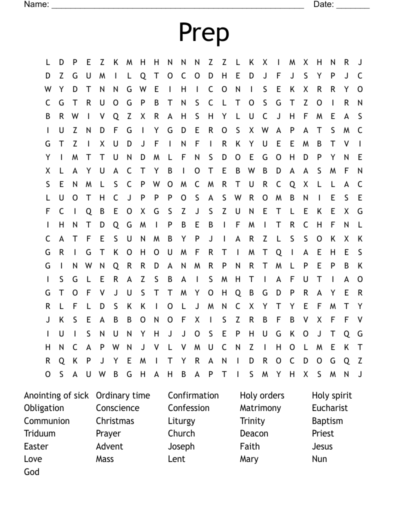 Prep Word Search