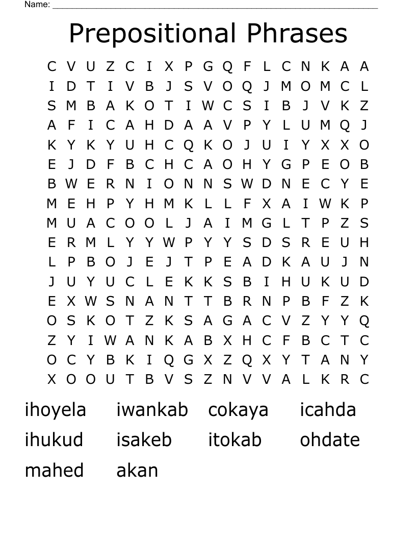 Prepositional Phrases