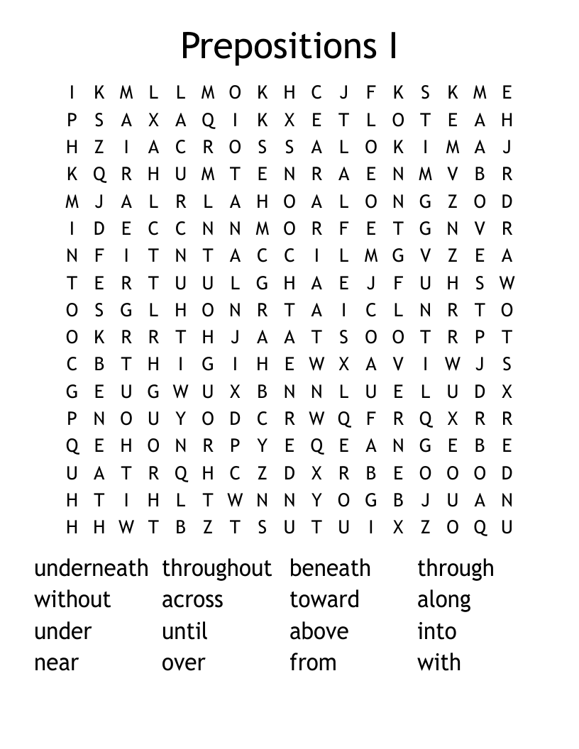Prepositions I