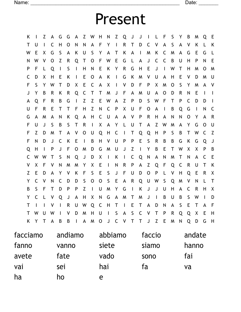 Present Word Search