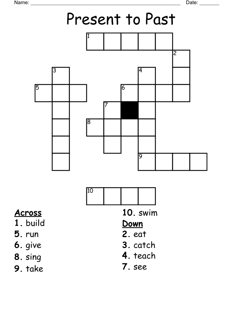 Present to Past Crossword